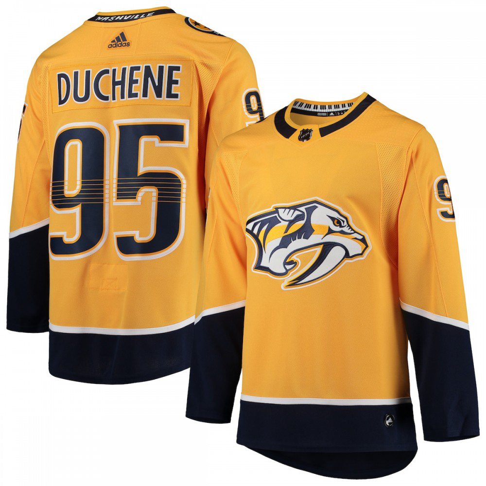 Matt Duchene Nashville Predators adidas Home Authentic Player Jersey - Gold-Pro Kit Vault | Brand New 26/27 Sports Jerseys